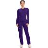 Cherokee Scrubs for Women Mid Rise Tapered Leg Drawstring Pant with 5 Pockets, Cargo Bottom with 2 Way Stretch Fabric- WW105(Grape)