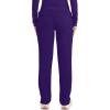 Cherokee Scrubs for Women Mid Rise Tapered Leg Drawstring Pant with 5 Pockets, Cargo Bottom with 2 Way Stretch Fabric- WW105(Grape)