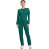 Cherokee Scrubs for Women Mid Rise Tapered Leg Drawstring Pant with 5 Pockets, Cargo Bottom with 2 Way Stretch Fabric- WW105(Hunter Green)