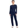 Cherokee Scrubs for Women Mid Rise Tapered Leg Drawstring Pant with 5 Pockets, Cargo Bottom with 2 Way Stretch Fabric- WW105(Navy)