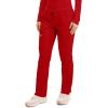 Cherokee Scrubs for Women Mid Rise Tapered Leg Drawstring Pant with 5 Pockets, Cargo Bottom with 2 Way Stretch Fabric- WW105(Red)