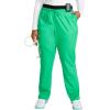 Cherokee Scrubs for Women Mid Rise Tapered Leg Drawstring Pant with 5 Pockets, Cargo Bottom with 2 Way Stretch Fabric- WW105(Sparkling Jade)