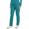 Cherokee Scrubs for Women Mid Rise Tapered Leg Drawstring Pant with 5 Pockets, Cargo Bottom with 2 Way Stretch Fabric- WW105(Teal Blue)