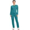 Cherokee Scrubs for Women Mid Rise Tapered Leg Drawstring Pant with 5 Pockets, Cargo Bottom with 2 Way Stretch Fabric- WW105(Teal Blue)