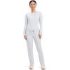 Cherokee Scrubs for Women Mid Rise Tapered Leg Drawstring Pant with 5 Pockets, Cargo Bottom with 2 Way Stretch Fabric- WW105(White)