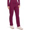 Cherokee Scrubs for Women Mid Rise Tapered Leg Drawstring Pant with 5 Pockets, Cargo Bottom with 2 Way Stretch Fabric- WW105(Wine)