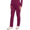 Cherokee Scrubs for Women Mid Rise Tapered Leg Drawstring Pant with 5 Pockets, Cargo Bottom with 2 Way Stretch Fabric- WW105(Wine)