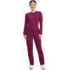 Cherokee Scrubs for Women Mid Rise Tapered Leg Drawstring Pant with 5 Pockets, Cargo Bottom with 2 Way Stretch Fabric- WW105(Wine)