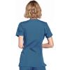 Cherokee Scrubs for Women Mock Wrap Nursing Scrub Top with 3 Pockets, Side Vent & Stretch Back Panels Medical Uniform – WW650(Caribbean Blue)