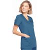 Cherokee Scrubs for Women Mock Wrap Nursing Scrub Top with 3 Pockets, Side Vent & Stretch Back Panels Medical Uniform – WW650(Caribbean Blue)