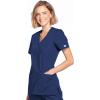 Cherokee Scrubs for Women Mock Wrap Nursing Scrub Top with 3 Pockets, Side Vent & Stretch Back Panels Medical Uniform – WW650(Navy)