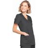 Cherokee Scrubs for Women Mock Wrap Nursing Scrub Top with 3 Pockets, Side Vent & Stretch Back Panels Medical Uniform – WW650(Pewter)