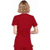 Cherokee Scrubs for Women Mock Wrap Nursing Scrub Top with 3 Pockets, Side Vent & Stretch Back Panels Medical Uniform – WW650(Red)