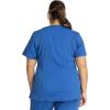 Cherokee Scrubs for Women Mock Wrap Nursing Scrub Top with 3 Pockets, Side Vent & Stretch Back Panels Medical Uniform – WW650(Royal)