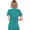 Cherokee Scrubs for Women Mock Wrap Nursing Scrub Top with 3 Pockets, Side Vent & Stretch Back Panels Medical Uniform – WW650(Teal Blue)