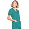 Cherokee Scrubs for Women Mock Wrap Nursing Scrub Top with 3 Pockets, Side Vent & Stretch Back Panels Medical Uniform – WW650(Teal Blue)