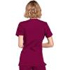 Cherokee Scrubs for Women Mock Wrap Nursing Scrub Top with 3 Pockets, Side Vent & Stretch Back Panels Medical Uniform – WW650(Wine)