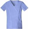 Cherokee Scrubs for Women Mock Wrap Nursing Scrub Top with 3 Pockets, Side Vents, Ultra Soft 2-Way Stretch Fabric – 4728(Ciel)