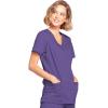Cherokee Scrubs for Women Mock Wrap Nursing Scrub Top with 3 Pockets, Side Vents, Ultra Soft 2-Way Stretch Fabric – 4728(Grape)