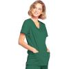 Cherokee Scrubs for Women Mock Wrap Nursing Scrub Top with 3 Pockets, Side Vents, Ultra Soft 2-Way Stretch Fabric – 4728(Hunter)