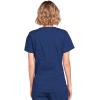 Cherokee Scrubs for Women Mock Wrap Nursing Scrub Top with 3 Pockets, Side Vents, Ultra Soft 2-Way Stretch Fabric – 4728(Navy)