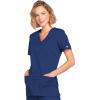 Cherokee Scrubs for Women Mock Wrap Nursing Scrub Top with 3 Pockets, Side Vents, Ultra Soft 2-Way Stretch Fabric – 4728(Navy)