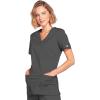 Cherokee Scrubs for Women Mock Wrap Nursing Scrub Top with 3 Pockets, Side Vents, Ultra Soft 2-Way Stretch Fabric – 4728(Pewter)