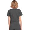 Cherokee Scrubs for Women Mock Wrap Nursing Scrub Top with 3 Pockets, Side Vents, Ultra Soft 2-Way Stretch Fabric – 4728(Pewter)