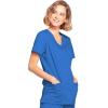 Cherokee Scrubs for Women Mock Wrap Nursing Scrub Top with 3 Pockets, Side Vents, Ultra Soft 2-Way Stretch Fabric – 4728(Royal)