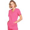 Cherokee Scrubs for Women Mock Wrap Nursing Scrub Top with 3 Pockets, Side Vents, Ultra Soft 2-Way Stretch Fabric – 4728(Shocking Pink)