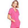 Cherokee Scrubs for Women Mock Wrap Nursing Scrub Top with 3 Pockets, Side Vents, Ultra Soft 2-Way Stretch Fabric – 4728(Shocking Pink)