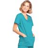 Cherokee Scrubs for Women Mock Wrap Nursing Scrub Top with 3 Pockets, Side Vents, Ultra Soft 2-Way Stretch Fabric – 4728(Teal Blue)
