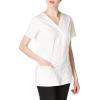 Cherokee Scrubs for Women Mock Wrap Nursing Scrub Top with 3 Pockets, Side Vents, Ultra Soft 2-Way Stretch Fabric – 4728(White)