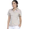 Cherokee Scrubs for Women Polo Top Snap Front Tuckable Scrub Shirt with Chest Pocket, Mesh Panels, Stretch Easy Care – WW698(Khaki)