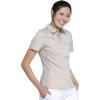 Cherokee Scrubs for Women Polo Top Snap Front Tuckable Scrub Shirt with Chest Pocket, Mesh Panels, Stretch Easy Care – WW698(Khaki)