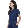 Cherokee Scrubs for Women Polo Top Snap Front Tuckable Scrub Shirt with Chest Pocket, Mesh Panels, Stretch Easy Care – WW698(Navy)