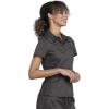 Cherokee Scrubs for Women Polo Top Snap Front Tuckable Scrub Shirt with Chest Pocket, Mesh Panels, Stretch Easy Care – WW698(Pewter)