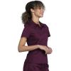 Cherokee Scrubs for Women Polo Top Snap Front Tuckable Scrub Shirt with Chest Pocket, Mesh Panels, Stretch Easy Care – WW698(Wine)