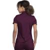 Cherokee Scrubs for Women Polo Top Snap Front Tuckable Scrub Shirt with Chest Pocket, Mesh Panels, Stretch Easy Care – WW698(Wine)