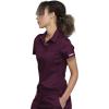 Cherokee Scrubs for Women Polo Top Snap Front Tuckable Scrub Shirt with Chest Pocket, Mesh Panels, Stretch Easy Care – WW698(Wine)