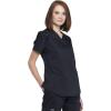 Cherokee Scrubs for Women Tuckable V-Neck O.R. Scrub Top with Chest Pocket,Soft Stretch,Easy Care Medical Uniform – WW657(Black)