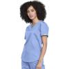 Cherokee Scrubs for Women Tuckable V-Neck O.R. Scrub Top with Chest Pocket,Soft Stretch,Easy Care Medical Uniform – WW657(Ciel)