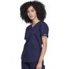 Cherokee Scrubs for Women Tuckable V-Neck O.R. Scrub Top with Chest Pocket,Soft Stretch,Easy Care Medical Uniform – WW657(Navy)