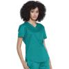 Cherokee Scrubs for Women Tuckable V-Neck O.R. Scrub Top with Chest Pocket,Soft Stretch,Easy Care Medical Uniform – WW657(Teal Blue)