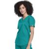 Cherokee Scrubs for Women Tuckable V-Neck O.R. Scrub Top with Chest Pocket,Soft Stretch,Easy Care Medical Uniform – WW657(Teal Blue)