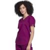 Cherokee Scrubs for Women Tuckable V-Neck O.R. Scrub Top with Chest Pocket,Soft Stretch,Easy Care Medical Uniform – WW657(Wine)