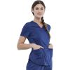 Cherokee Scrubs for Women V-Neck Scrub Top with 2 Pockets, Ultra Soft Stretch, Durable Easy Care Medical Uniform – WW612(Navy)