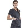 Cherokee Scrubs for Women V-Neck Scrub Top with 2 Pockets, Ultra Soft Stretch, Durable Easy Care Medical Uniform – WW612(Pewter)
