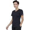 Cherokee Scrubs for Women V-Neck Scrub Top with 2 Pockets,Mesh Panels, Soft Stretch Durable Easy Care Nursing Uniform – WW601(Black)