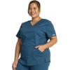 Cherokee Scrubs for Women V-Neck Scrub Top with 2 Pockets,Mesh Panels, Soft Stretch Durable Easy Care Nursing Uniform – WW601(Caribbean Blue)